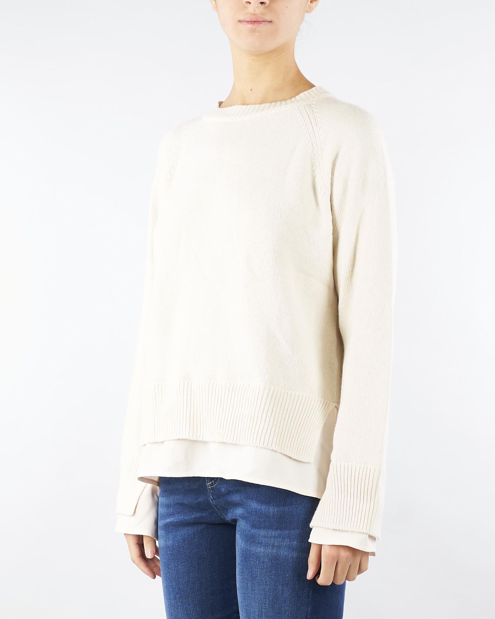 Maglia Panna con effetto camicia sotto RI5FP001 1041 ICONA 