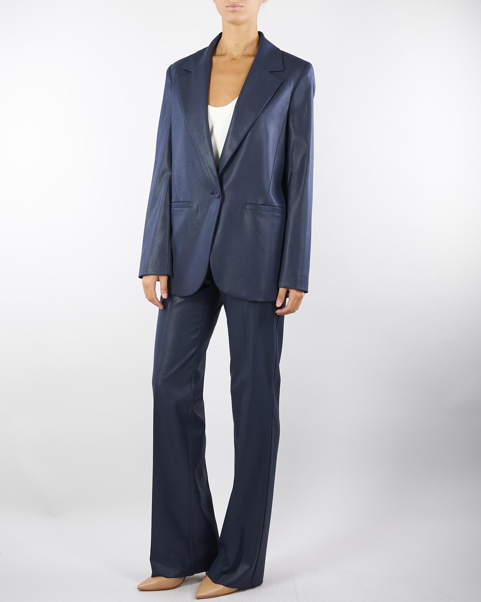 Blazer Blu in tessuto laminato EUFEMIA 2 PENNY BLACK 