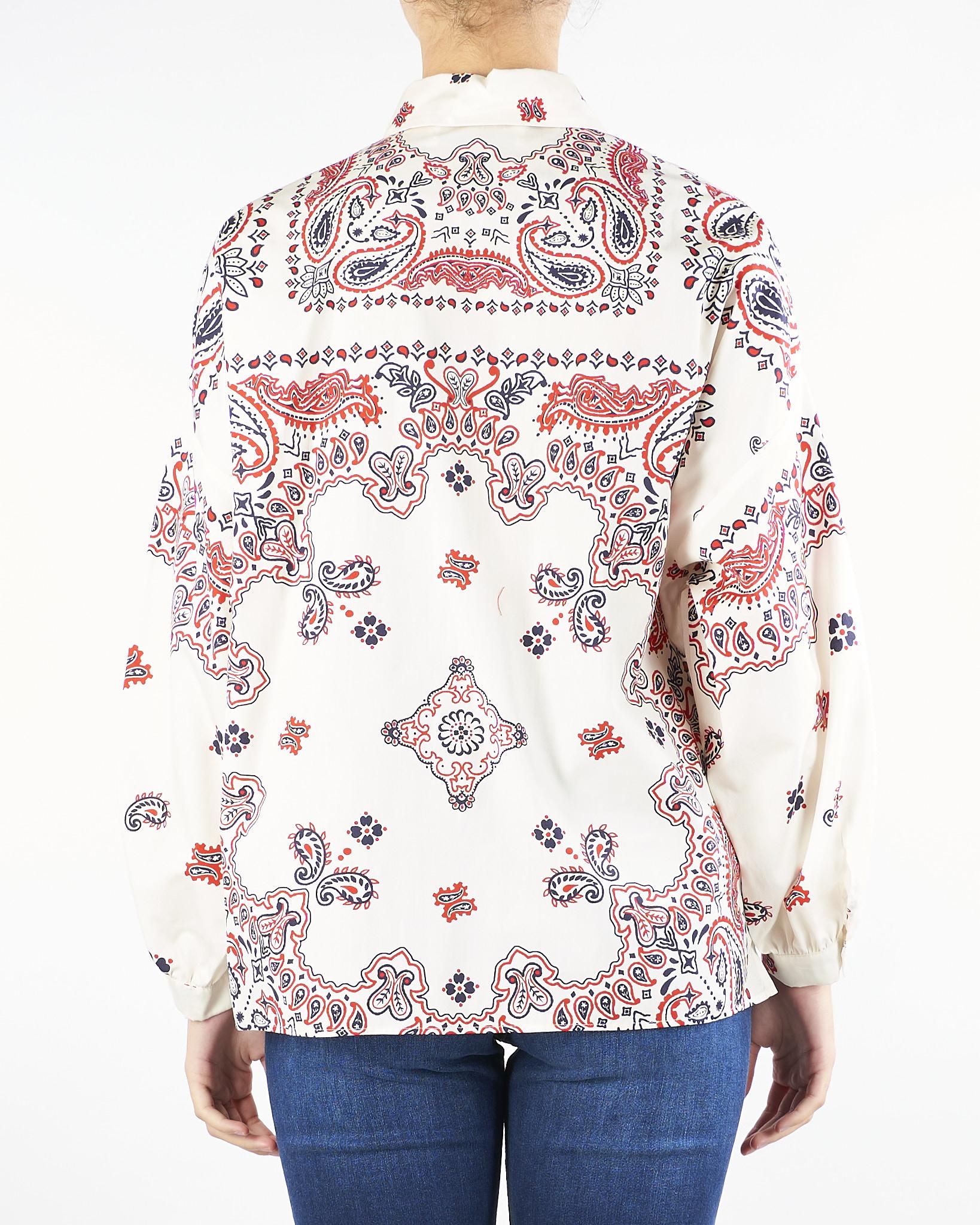 Camicia Bianco-Rosso in popeline di cotone ADDA 2 MAX MARA WEEKEND 