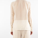 Camicia Crema in organza con ricamo Folk FOLK 642 NENETTE 