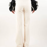 Pantalone palazzo in crêpe stretch con rivetto logo Elisabetta Franchi