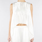 Top Bianco in satin con fondo asimmetrico SS260045 1 ELEH 