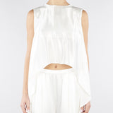 Top Bianco in satin con fondo asimmetrico SS260045 1 ELEH 