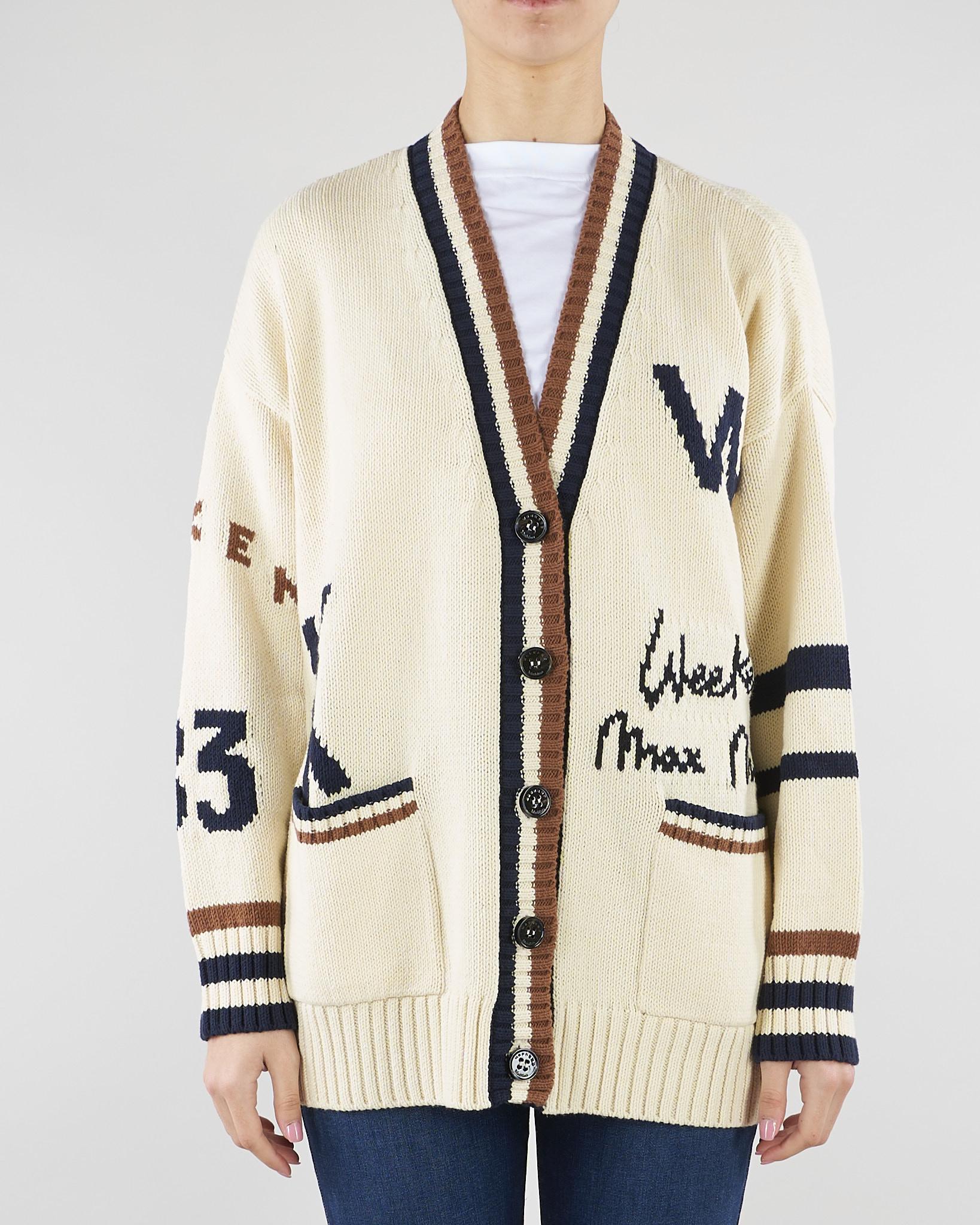Cardigan Crema Over in misto cotone WKDBLASONE 4 MAX MARA WEEKEND 