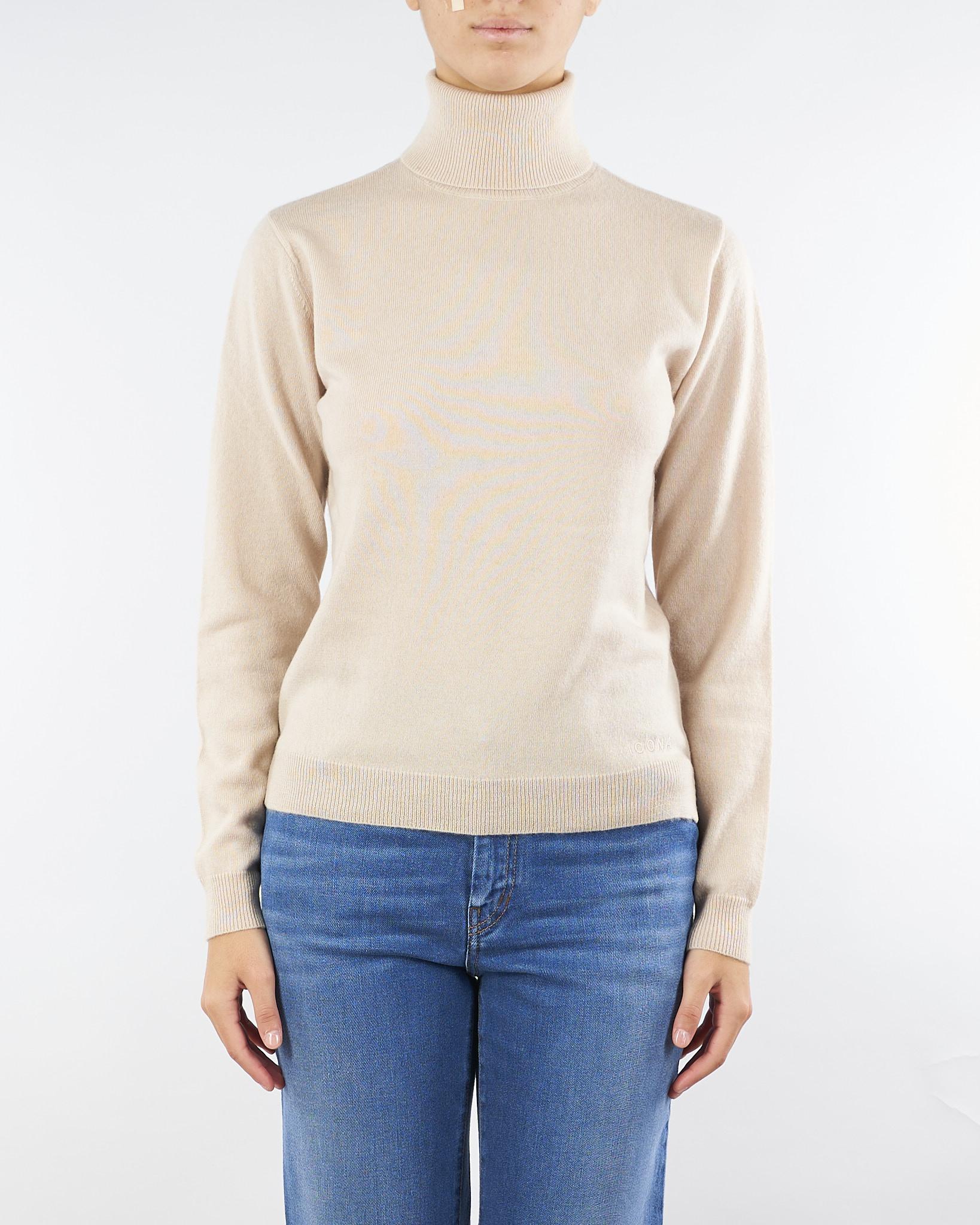 Maglia dolcevita Crema in pura lana e cashmere RI5NT001 1018 ICONA 
