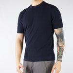 Maglia Blu jacquard in pura seta e cotone DK17058 89 DIKTAT 