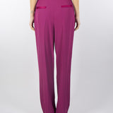 Pantaloni Magenta ampi con vita alta