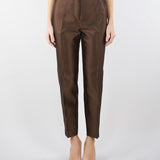Pantalone Marrone in shantung MSTZINCO 2 MAX MARA STUDIO 