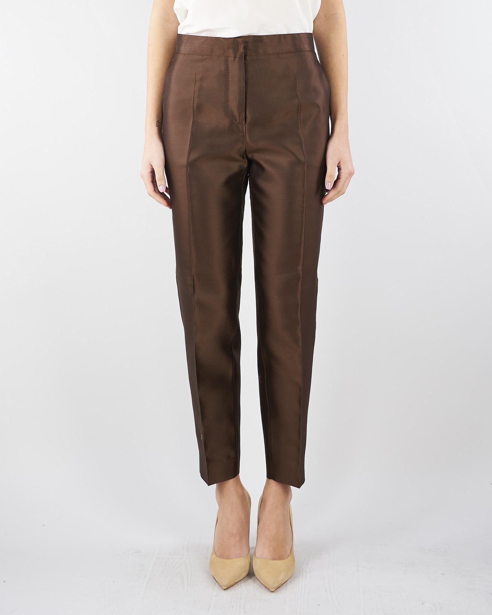 Pantalone Marrone in shantung MSTZINCO 2 MAX MARA STUDIO 