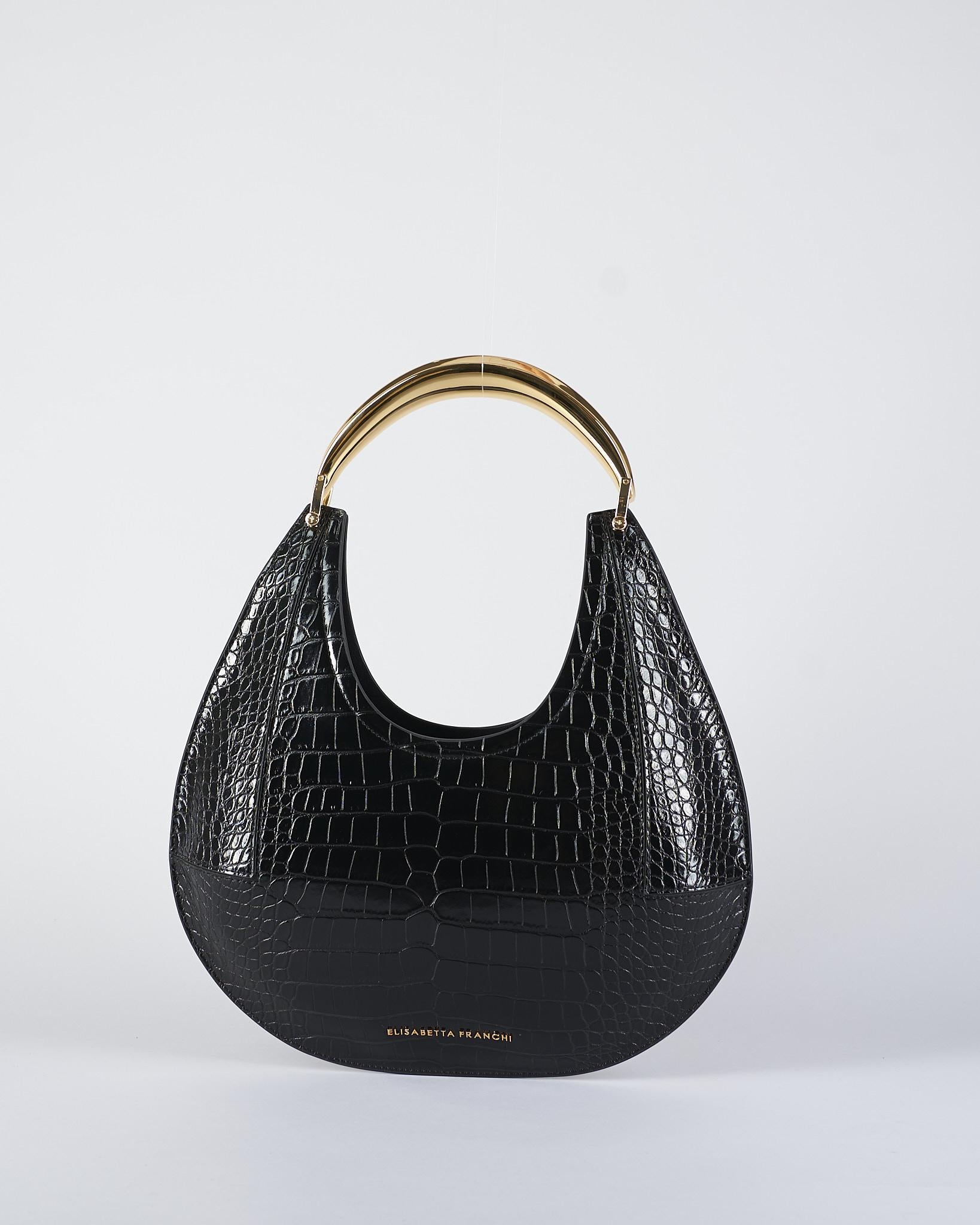 Borsa Hobo Nero media con manico gioiello BS28A56E2 110 ELISABETTA FRANCHI 