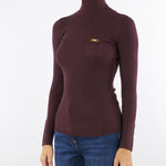 Maglia Merlot a costine con taschino MK11B56E2 EA4 ELISABETTA FRANCHI 