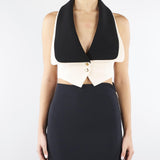 Gilet Burro-Nero cropped bicolor GL00161E2 E84 ELISABETTA FRANCHI 