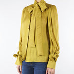 Camicia Verde Olio in georgette laminata ACT15105CA0585 50 ACTUALEE 