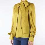 Camicia Verde Olio in georgette laminata ACT15105CA0585 50 ACTUALEE 