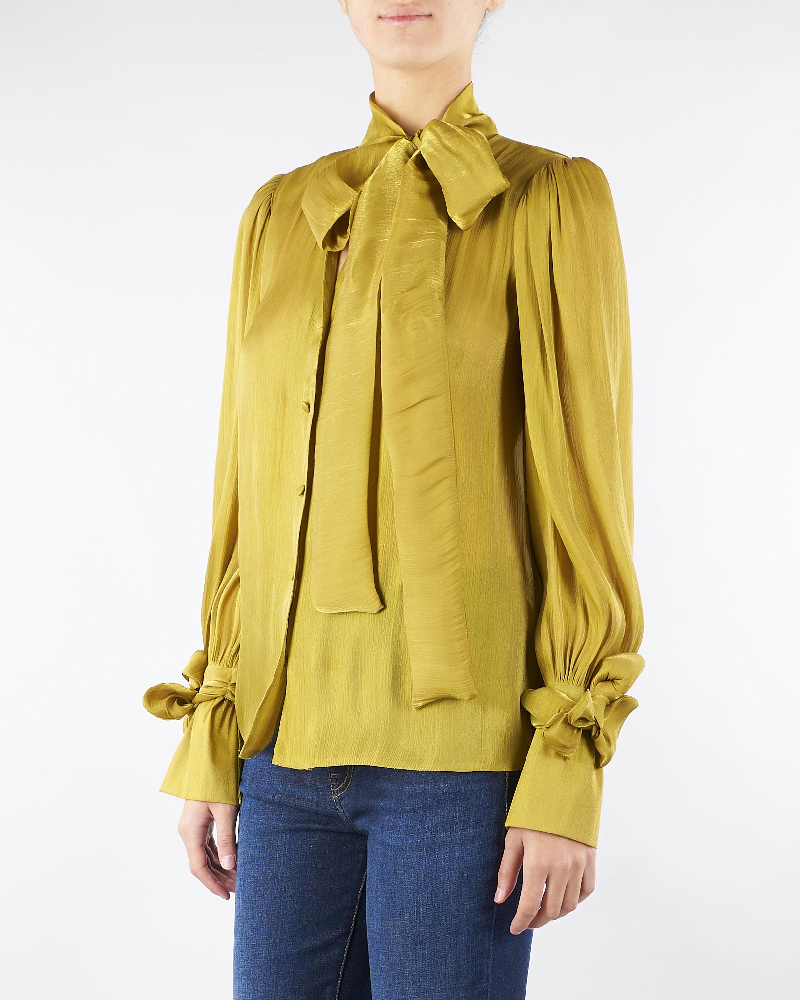 Camicia Verde Olio in georgette laminata ACT15105CA0585 50 ACTUALEE 
