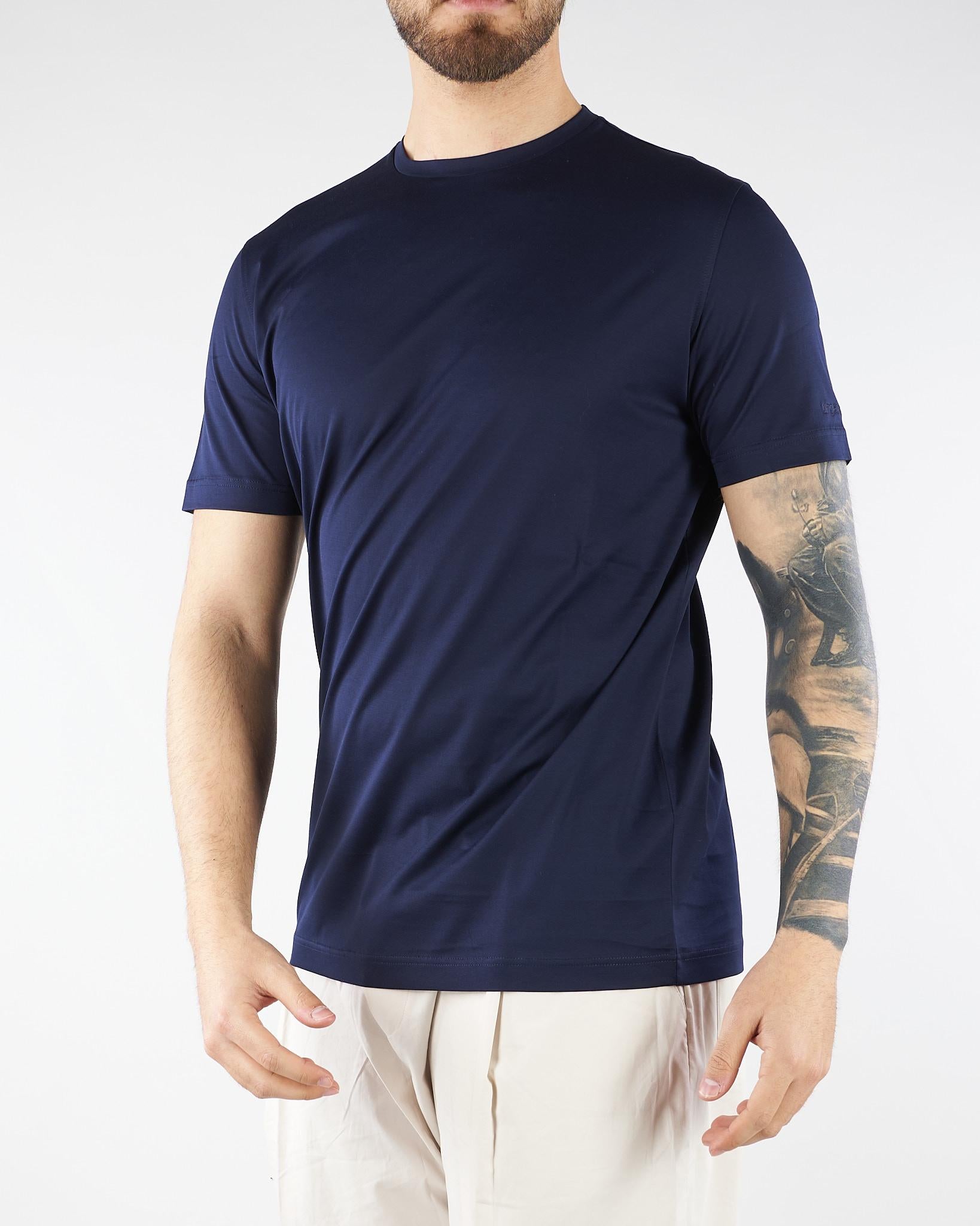 T-shirt basic Blu in cotone mercerizzato U0328R5010 50 UNGARO 