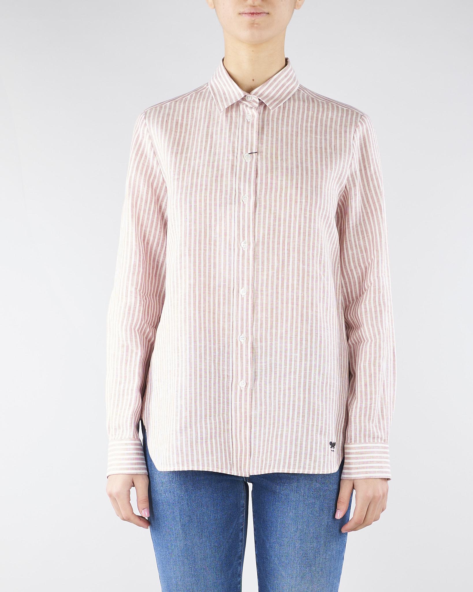 Camicia Rosa a righe in tela di lino WKDGIURATO 5 MAX MARA WEEKEND 