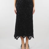 Gonna Nero in macramè con paillettes PBPPANDA 2 PENNY BLACK 