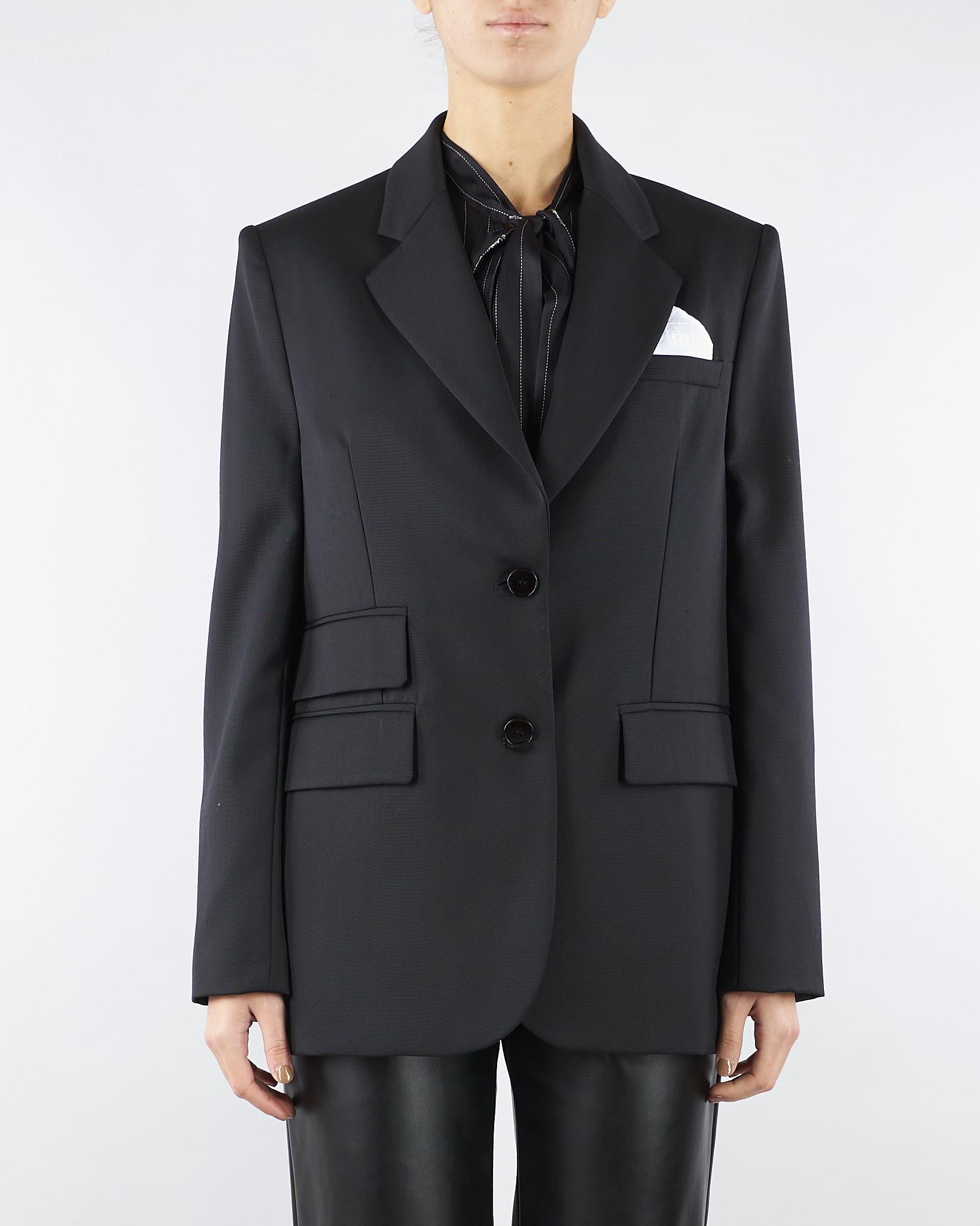 Giacca Nero in fresco lana con pochette GI16356E2 110 ELISABETTA FRANCHI 