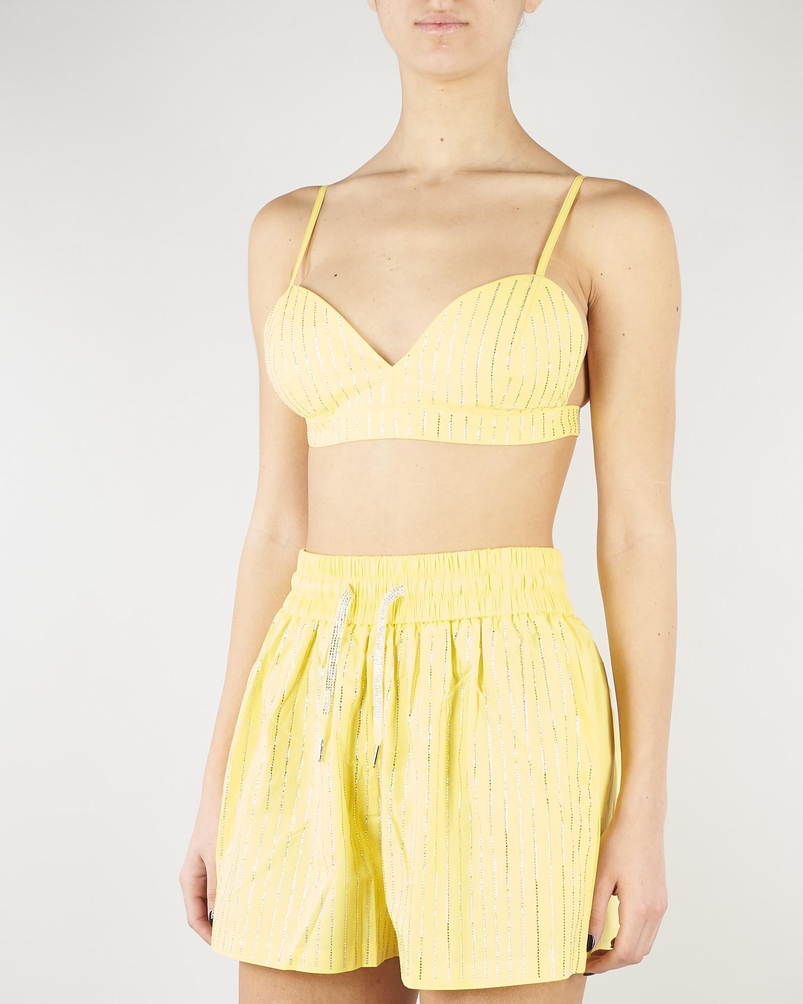 Top Giallo con strass all over NS229 38 NO SECRETS 