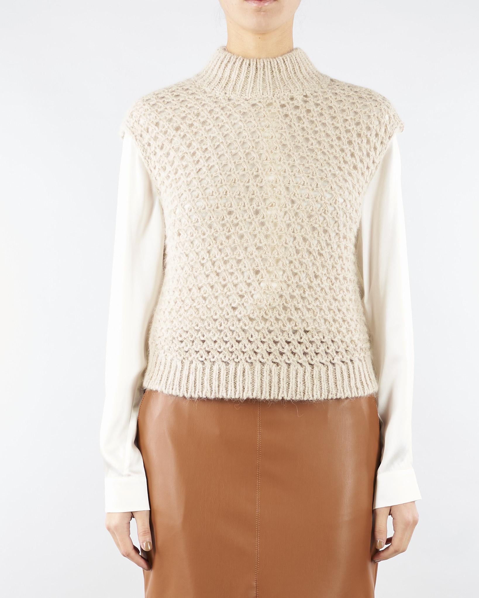 Gilet Beige in maglia MILLE 642 NENETTE 