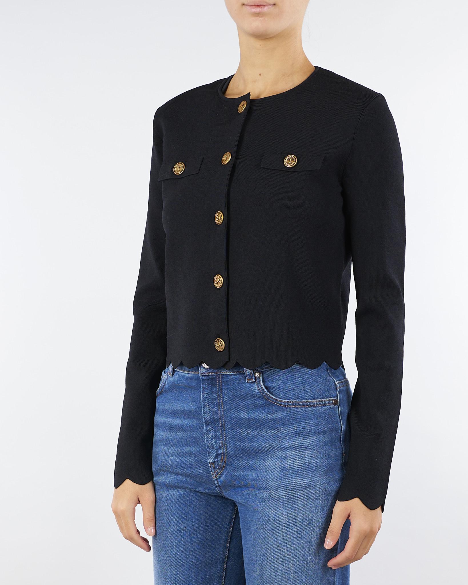 Cardigan Nero con bottoni logati Gold TP320A 6 TWIN SET 