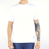 T-shirt Bianco con ricamo logo al fondo