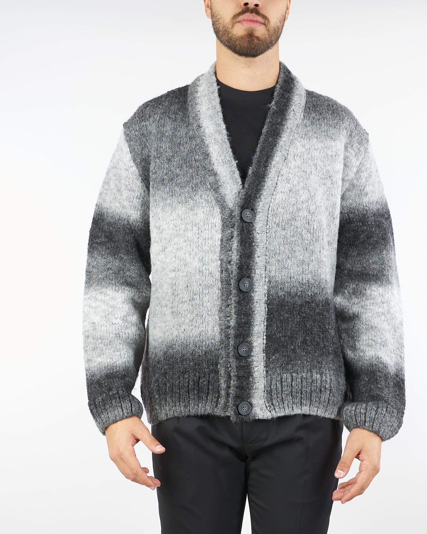 Cardigan Grgio in lana a fantasia tie dye MA3400 8 I'M BRIAN 