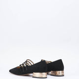 Pumps in camoscio con cinturini e tacco gold Francesco Sacco