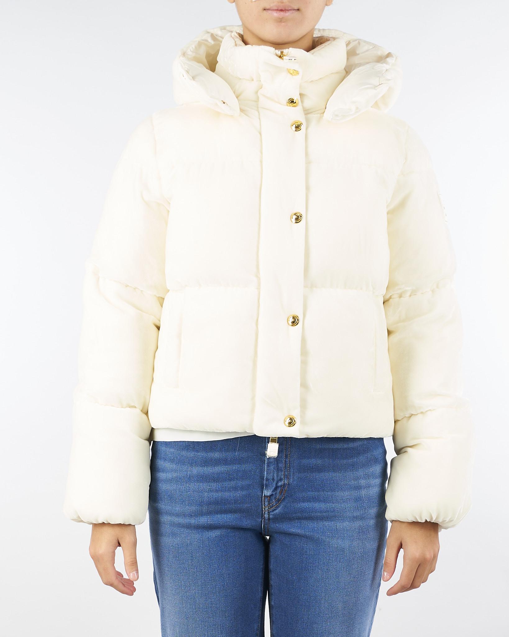 Piumino Milk in velluto con cappuccio PI82D56E2 DZ9 ELISABETTA FRANCHI 