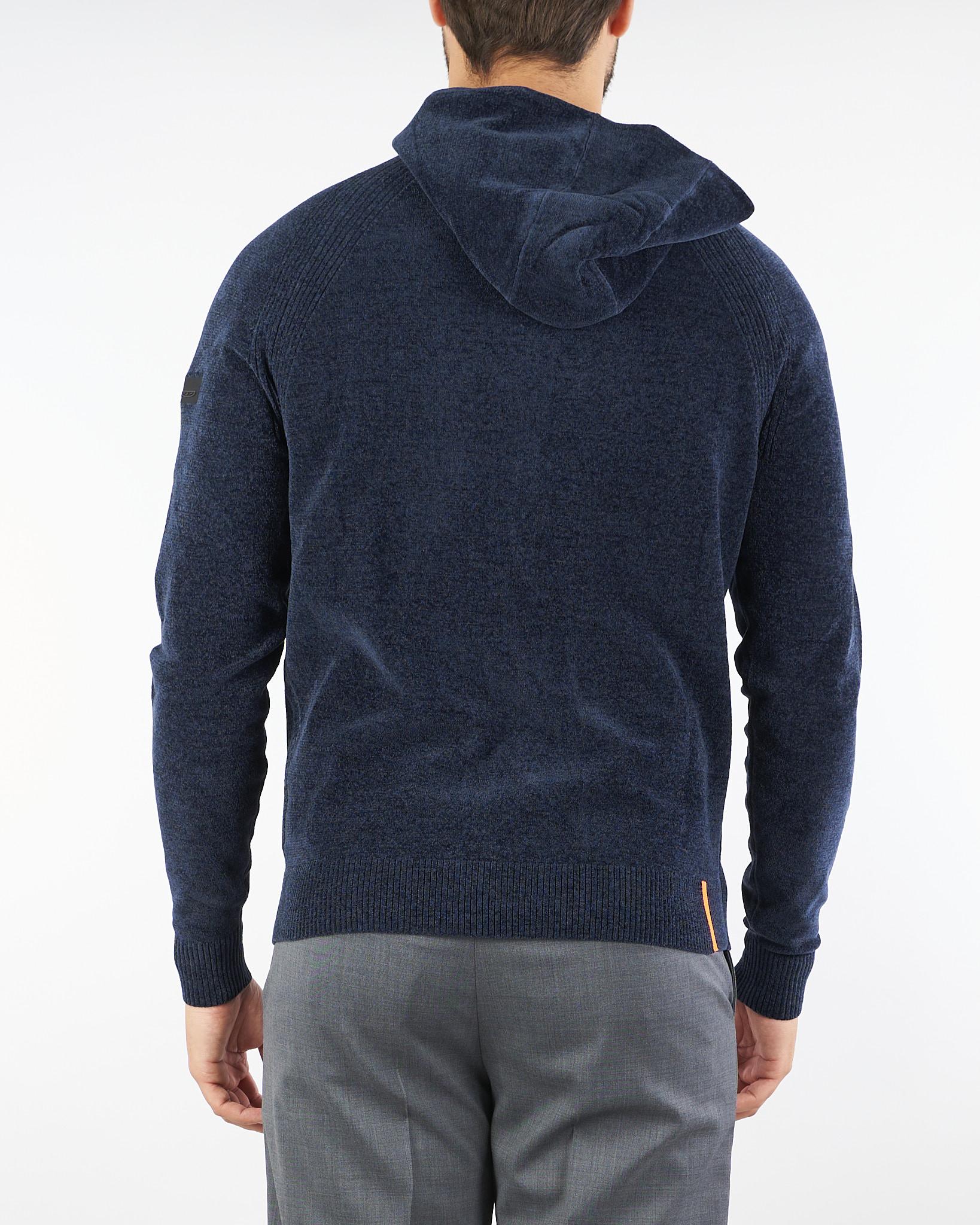 Maglia Blu Velvet Hood Zip Knit W25136 60 RRD 
