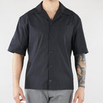 Camicia Nero in cotone con collo bowling XCM7228 99 YES LONDON 