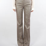 Pantaloni flare Marrone in misto lana con lurex TT2161 12864 TWIN SET 