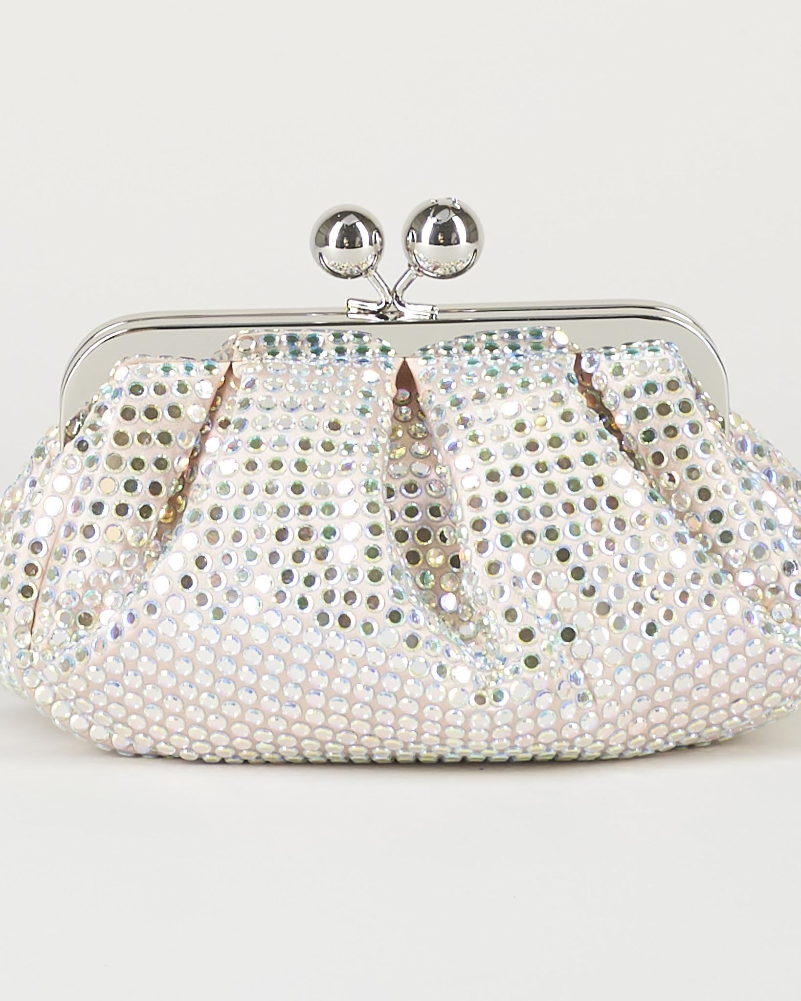 Borsa Pasticcino Bag small Rosa in raso con strass WKALAMA 1 MAX MARA WEEKEND 