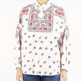 Camicia Bianco-Rosso in popeline di cotone ADDA 2 MAX MARA WEEKEND 