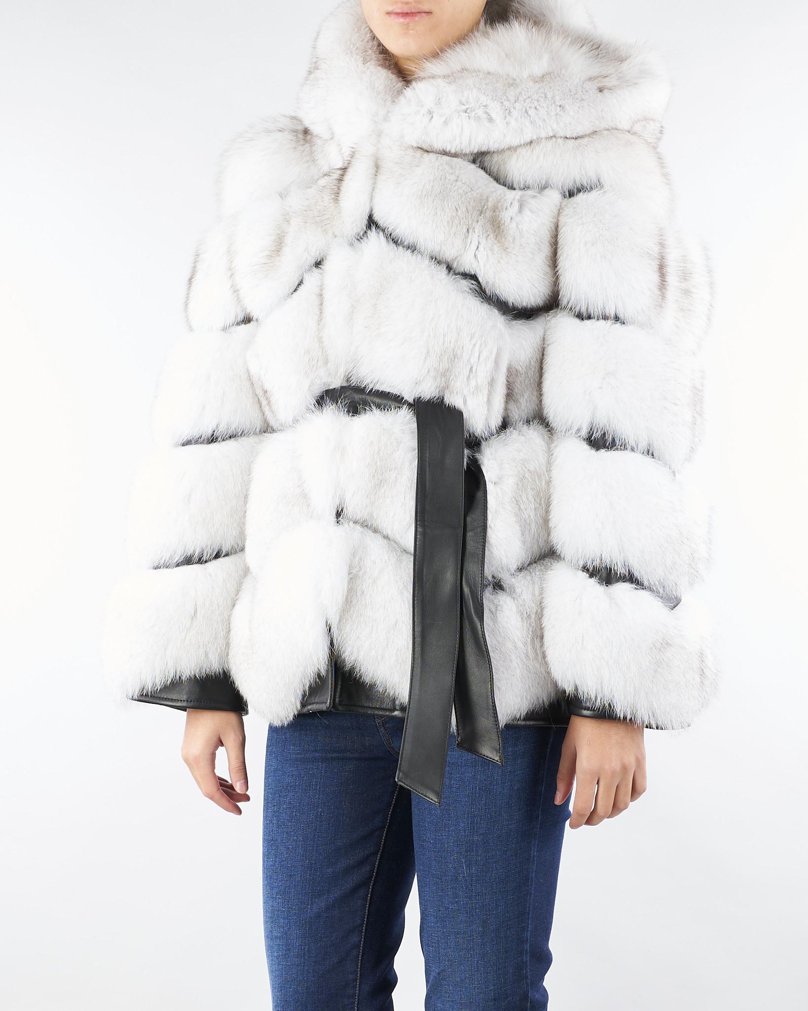 Vera Pelliccia Ghiaccio con inserti in pelle LC2077 30 LES NOIR 