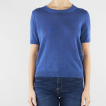 Maglia Blu basic in filato di lino WKDPANCONE 12 MAX MARA WEEKEND 