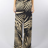 Pantalone a fantasia Nero-Beige con elastico in vita