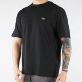 T-shirt Nero in cotone con logo TH7318 031 LACOSTE 