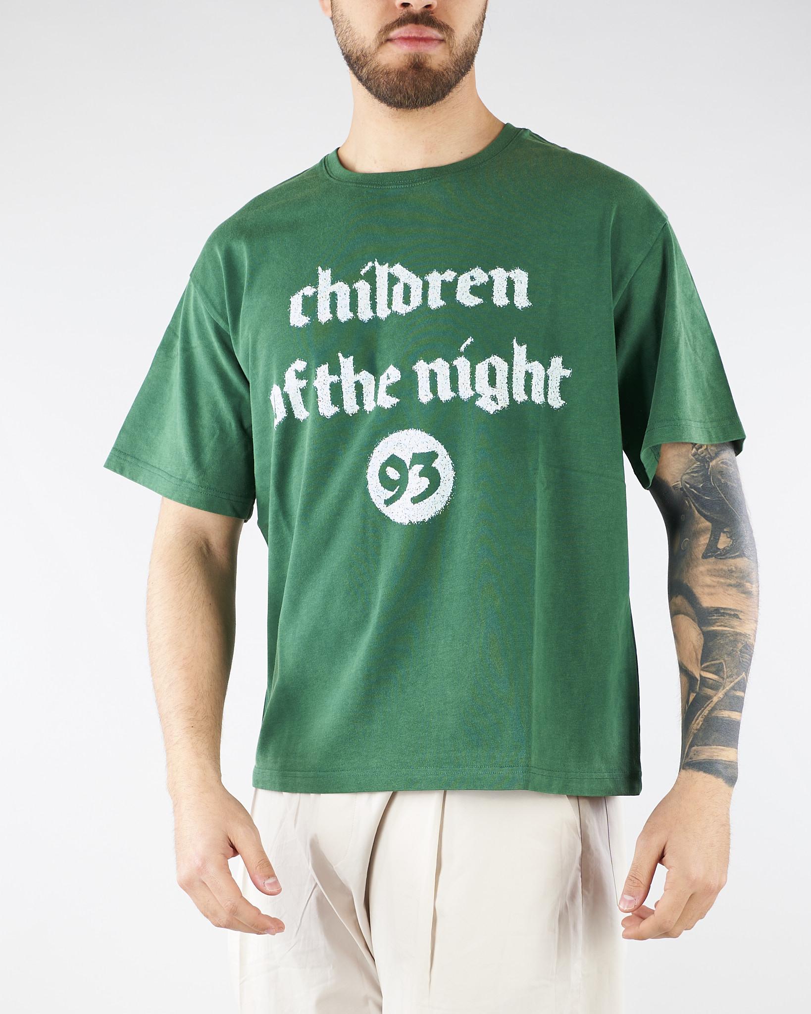 T-shirt Boxy Verde con stampa HTEM321302 413 ACUPUNCTURE 