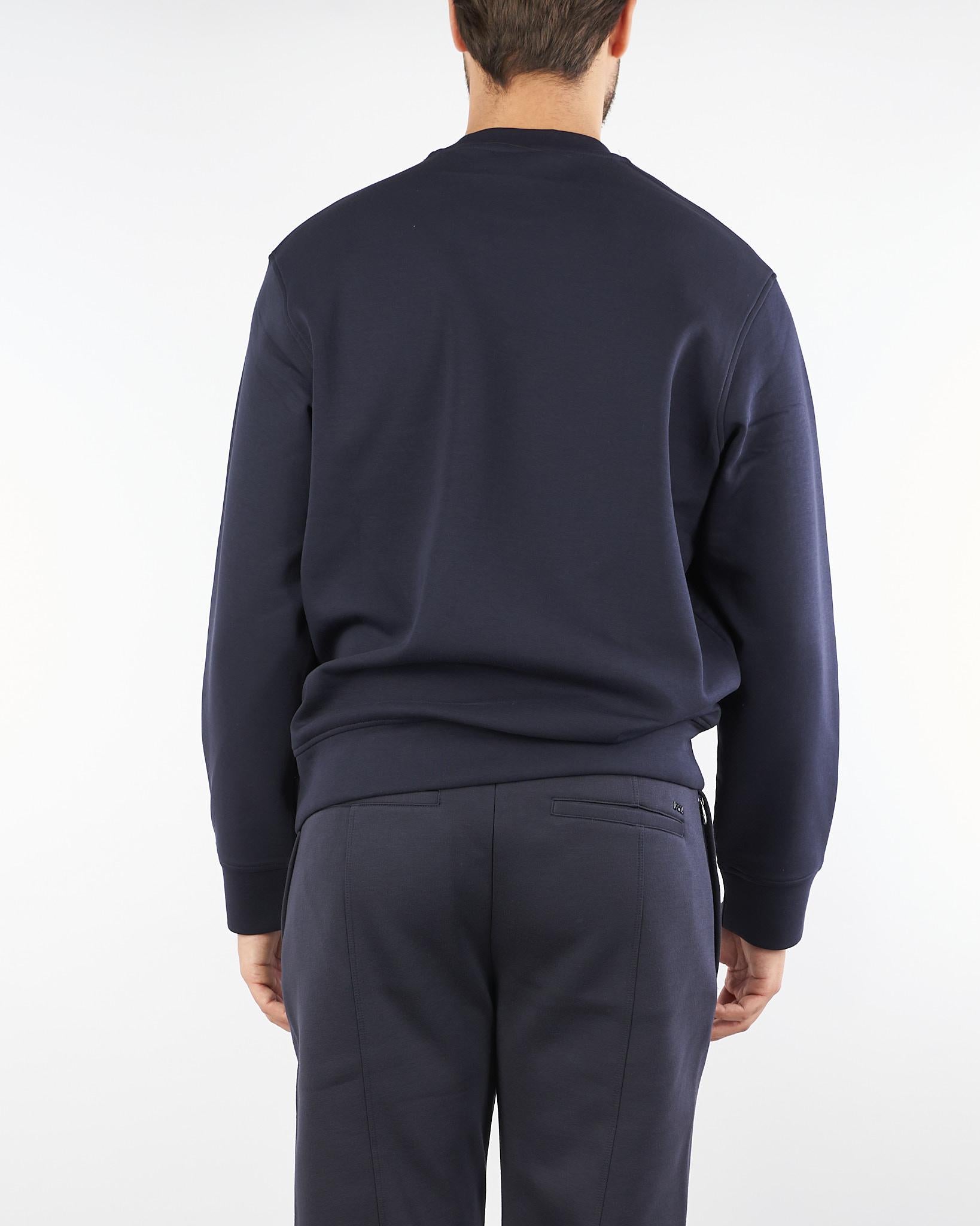 Felpa blu con maxi ricamo logo EM002906AF100132 MB369 EMPORIO ARMANI 