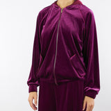 Felpa Bordeaux in velluto con cappuccio C5049679 12 CLIPS 