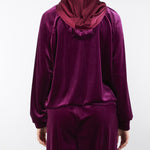 Felpa Bordeaux in velluto con cappuccio C5049679 12 CLIPS 