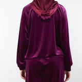 Felpa Bordeaux in velluto con cappuccio C5049679 12 CLIPS 