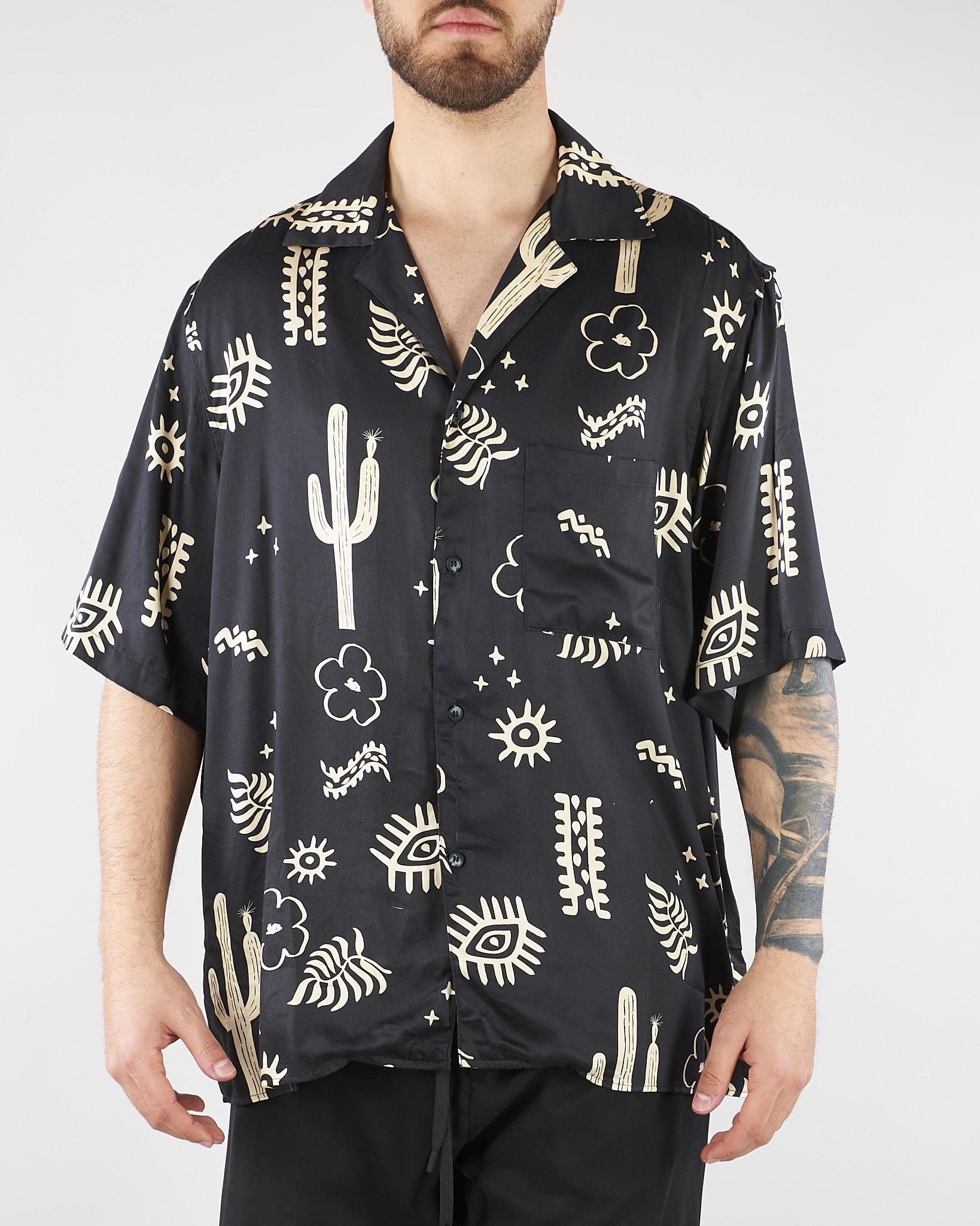Camicia Nero con stampa all over S6PKMASI127 110 A PAPER KID 