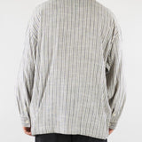Camicia Grigio Oversize in lino a righe CA3620 28 I'M BRIAN 