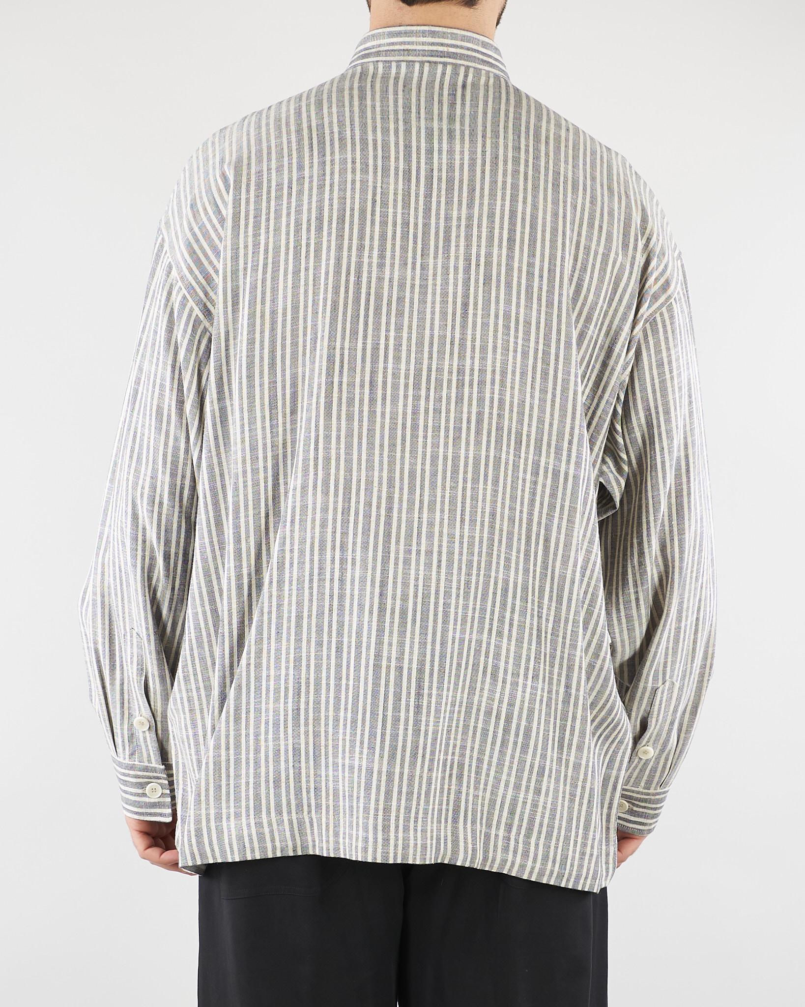 Camicia Grigio Oversize in lino a righe CA3620 28 I'M BRIAN 