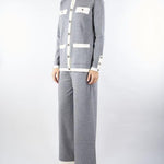 Pantalone Grigio-Bianco in maglia wide leg NS250 95 NO SECRETS 