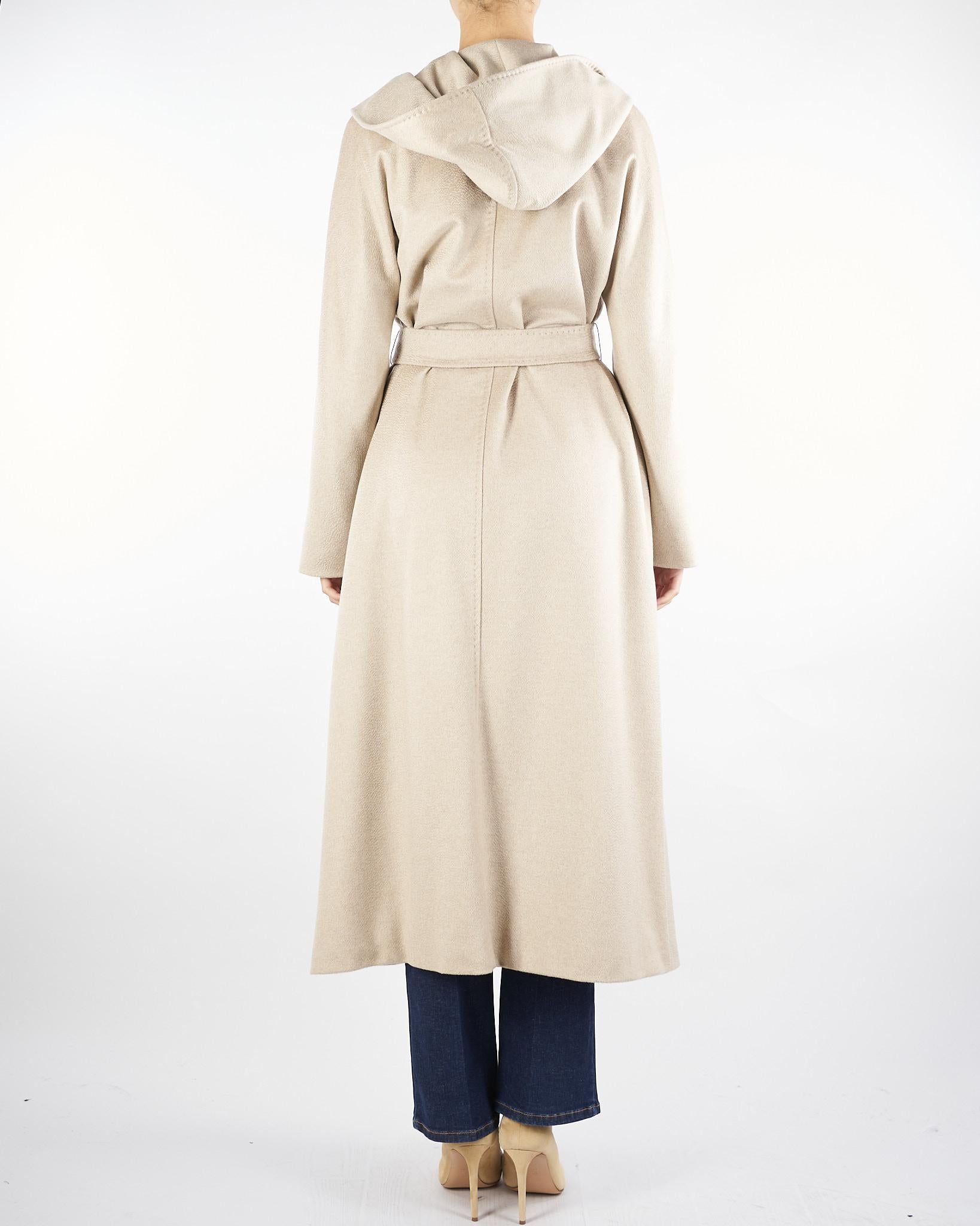 Cappotto Naturale in puro cashmere con cappuccio DANTON 5 MAX MARA STUDIO 