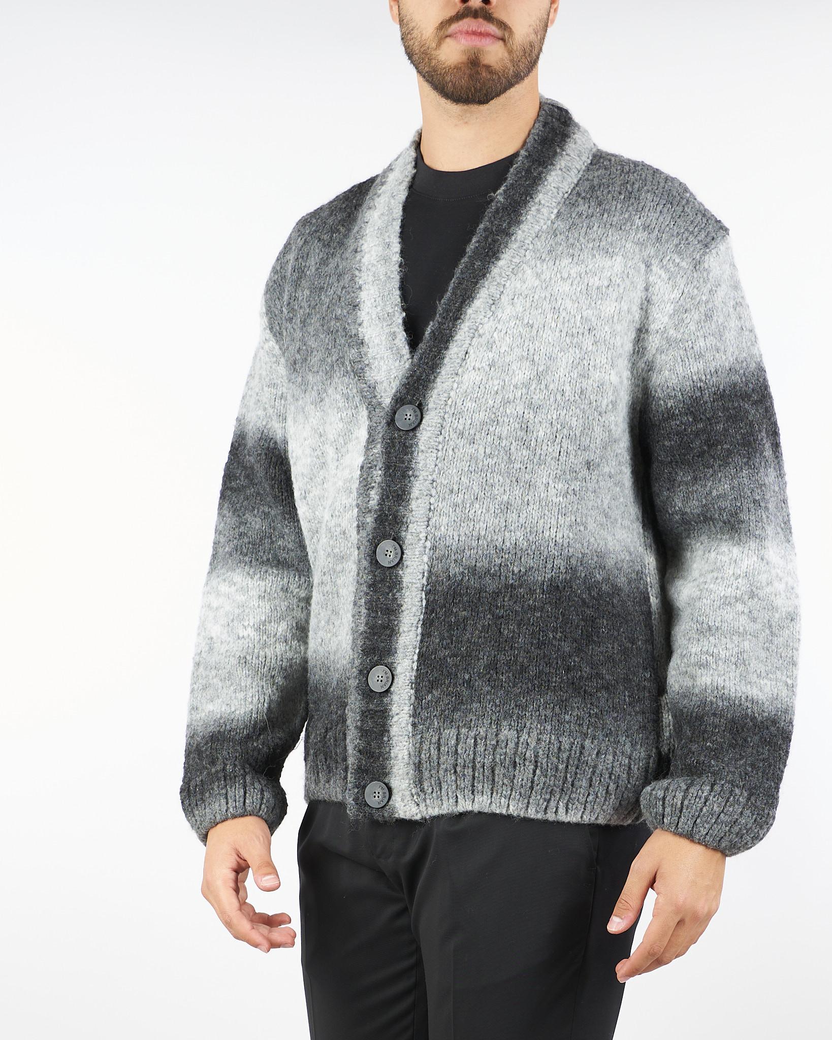 Cardigan Grgio in lana a fantasia tie dye MA3400 8 I'M BRIAN 